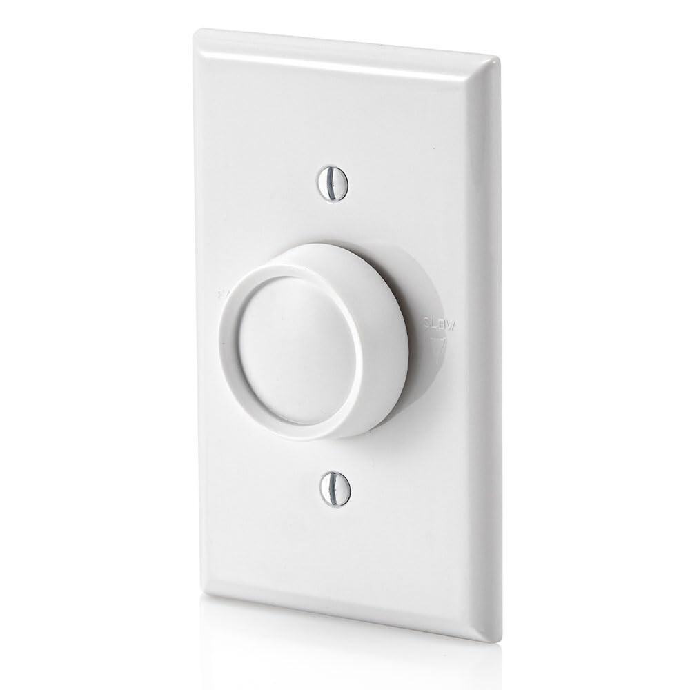 LEVITON Fan Speed Control Full Range, Single Pole White Round 6616-W